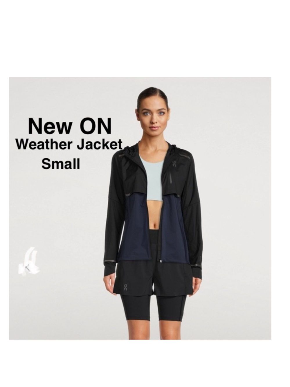 New ON Women's Weather-Jacket Black Navy Size Small with tags⭐️⭐️⭐️